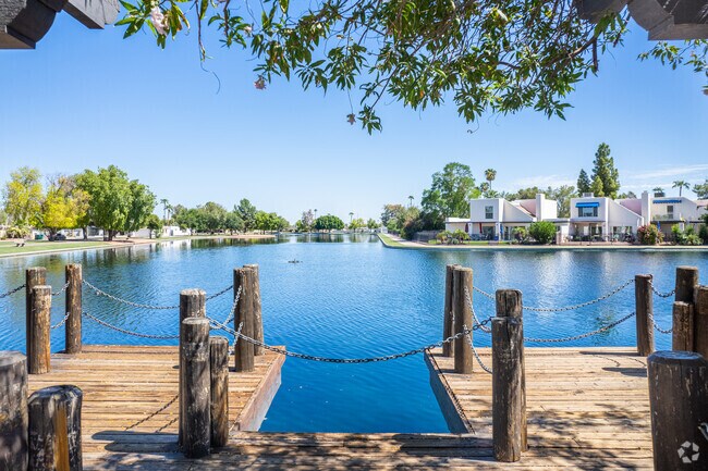 Enjoy the serene view from the pier at Tierra Verde Park in Litchfield Park.
