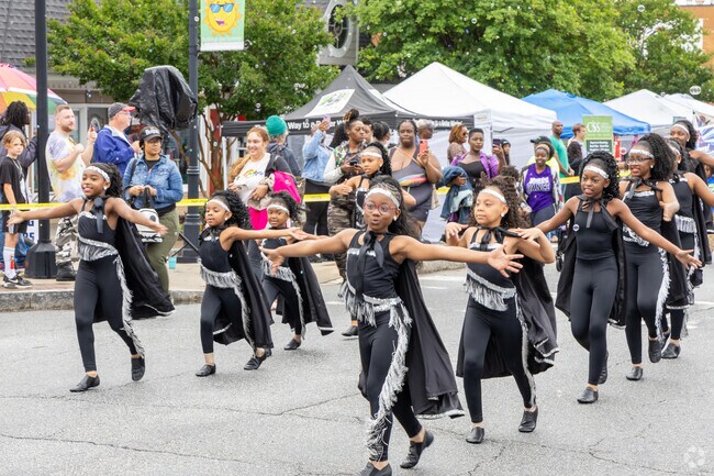 A group of young dancers performs during the Tucker Day parade.