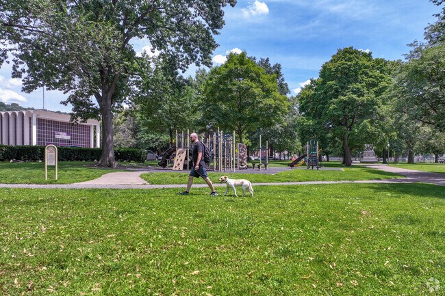 Allegheny Commons Park is a great spot for you and your furry friend to get exercise.
