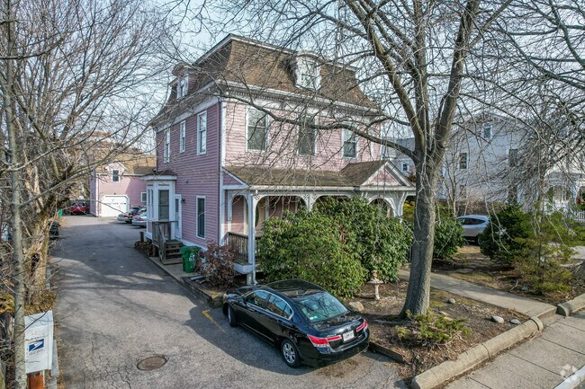 Homes in Newton Corner include townhomes with private garages.