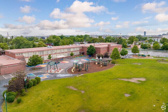 Greenlee Elementary School has ample green space for its students to play.