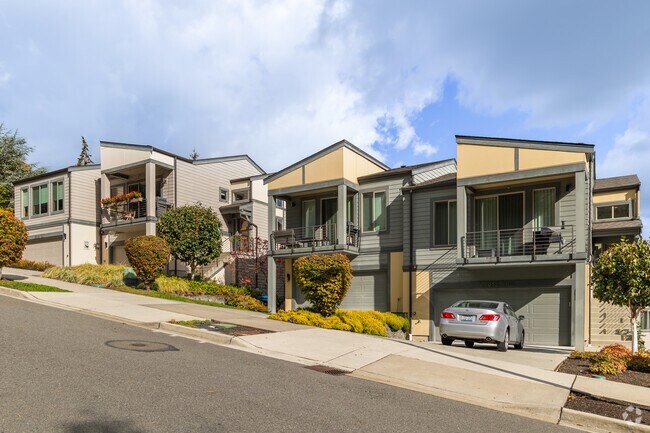 Downtown Mercer Island townhouses are concentrated in dense developments.
