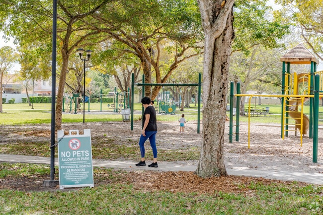 The Walking paths and playground at Concord Park are very popular amongst university park reside
