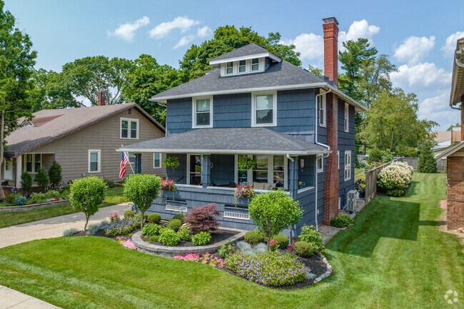 Beautiful Four Square style homes line the streets throughout Downtown Cuyahoga Falls.