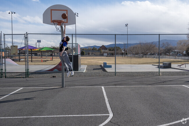 In Town Skate Park has four enclosed basketball courts, great for youth afterschool who want to practice close to  Fernley's Main St.