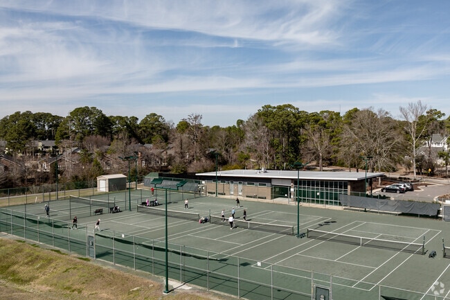 Echo Farms Park residents enjoying a great day on the tennis courts.