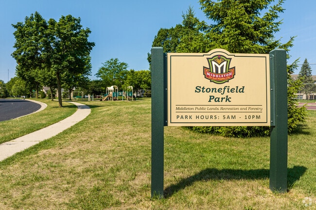 Locals from the Stonefield neighborhood can spend the day playing at Stonefield Park.