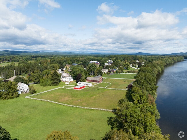 Along the Connecticut River the homes have large backyards to enjoy.