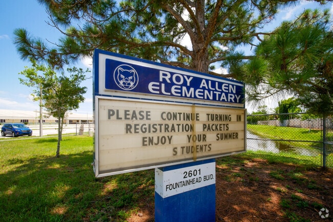 School signage of Roy Allen Elementary School.