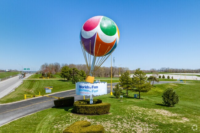 Worlds of Fun right off I- 435 witch boarders the Winnetonka Neighborhood.