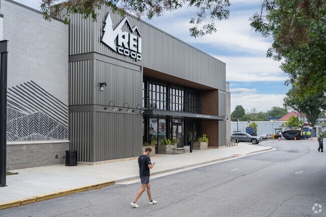 Saint George Place is home to the local REI in Athens.