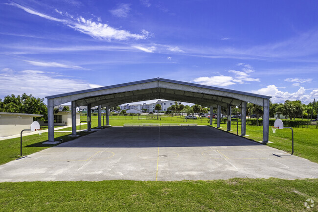 Freedom 7 Elementary provides a covered court where students can play sports in any weather.