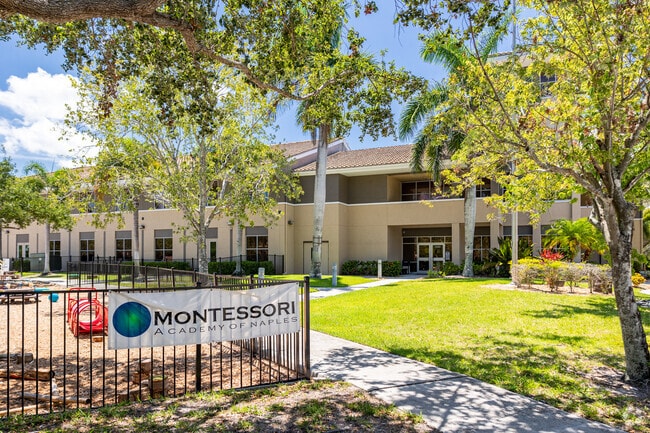 Naples Christian Academy features an entrance shared with the Montessori Academy.