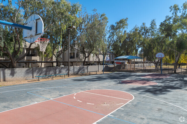 Students have access to a basketball court at Pilgrim Lutheran School in Mesa.