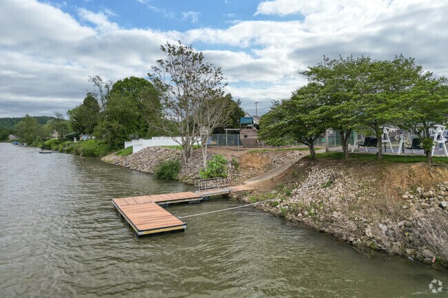 Many residents who have property along the river in Hometown have private docks.
