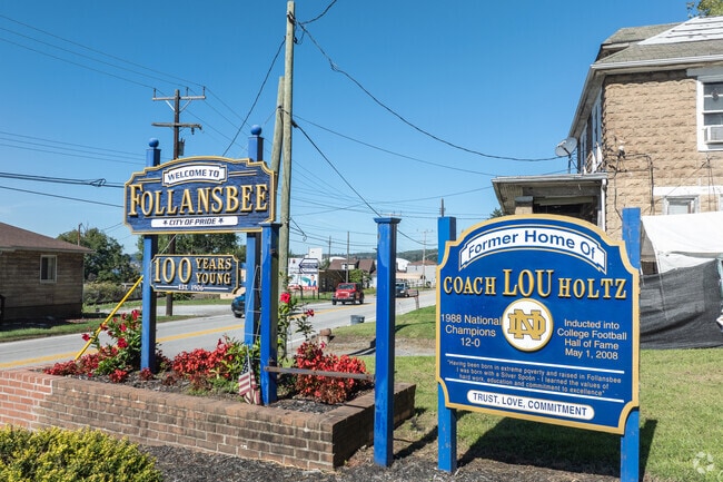 Welcome sign greets visitors entering Follansbee.