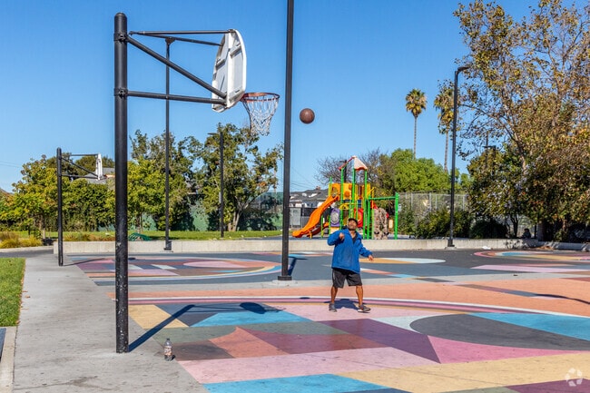 You can enjoy playing basketball at the Rainbow Recreation Center and Park.