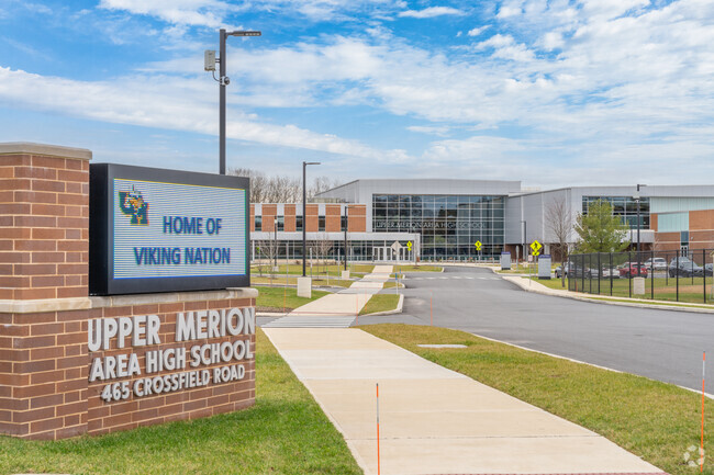 Highly rated Upper Merion High School is a sought-after place for education.