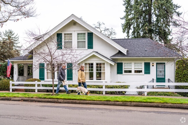Residents enjoy walking their dogs in the Fairmount neighborhood.
