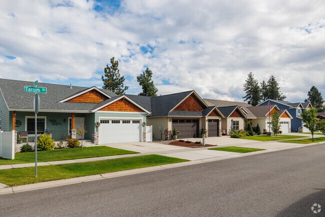 Homes in Central Post Falls come with spacious front porches and built-in garages.