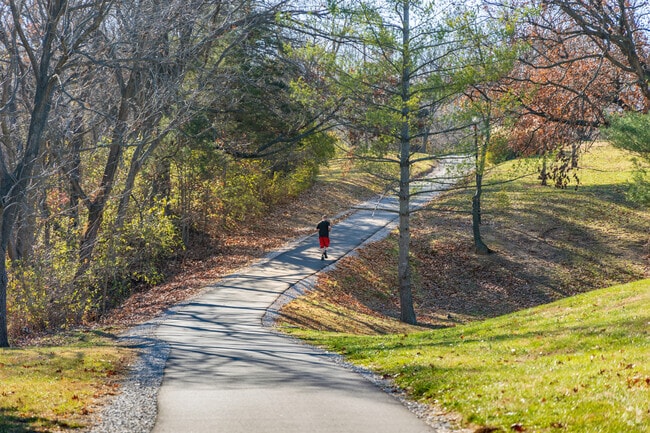 Bolm-Schuhkraft Park's trails and shaded creek make it appealing for a peaceful walk or run.