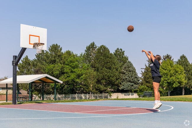 Canyon Lakes Park features a playground, tennis court, basketball and horseshoes.