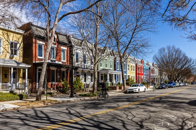Colorful Floyd Avenue townhouses add to the unique charm of The Fan.