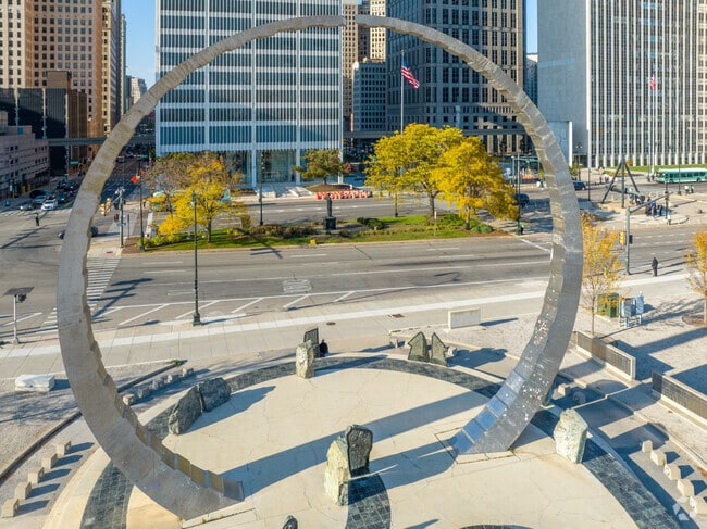 Downtown Detroit is home to many famous sculptures.