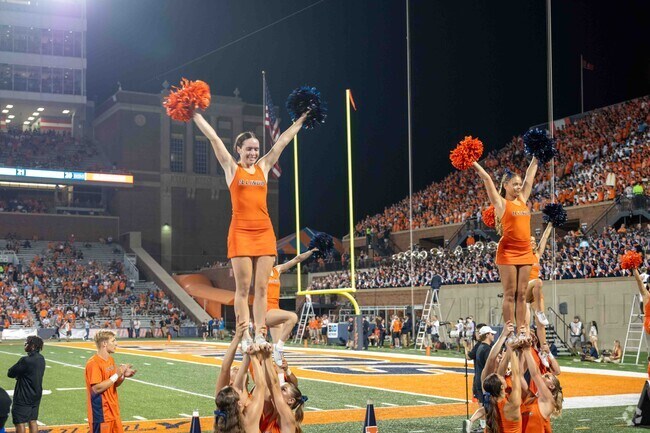 The U of I football team plays its games at Memorial Stadium near the Crystal Lake area.