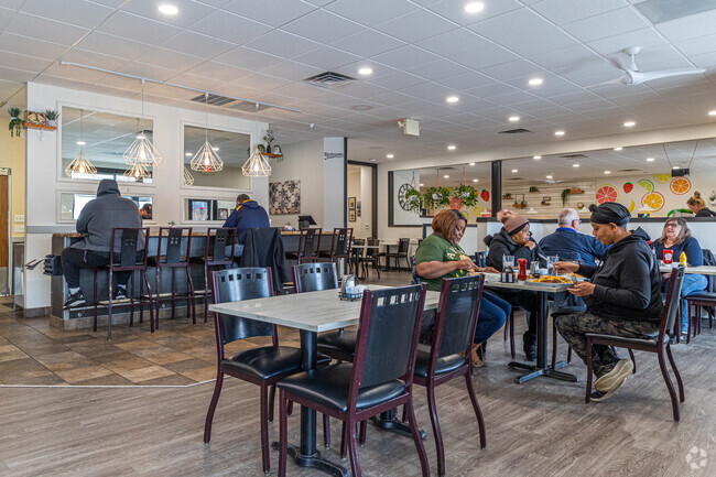 Mr. B’s Pancake House near Marquette serves a full breakfast and brunch menu.