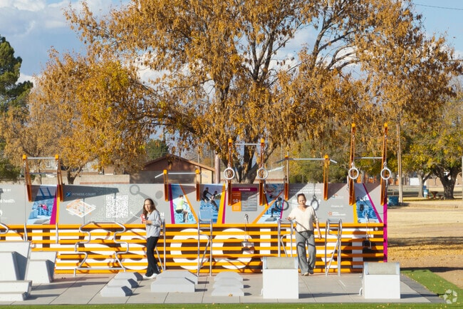 Get fit and active with the fitness equipment available in 8th Street Park in Pirtleville.