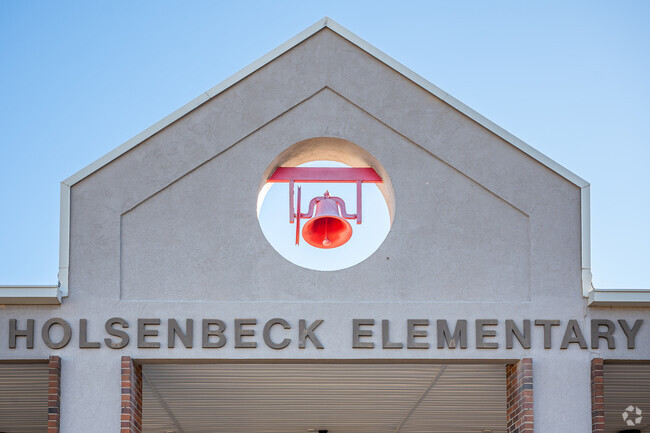 The original school bell is still a part of the new campus at Holsenbeck Elementary School.