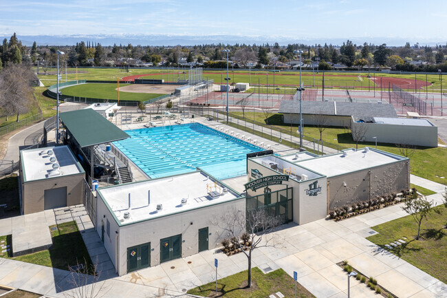There is an Olympic pool and other sports stadiums at Hoover High School in Fresno.