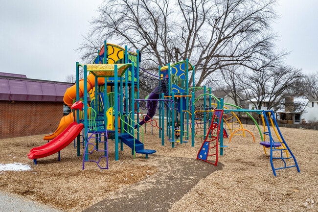 Hitchcock Elementary School has a small playground for the students.