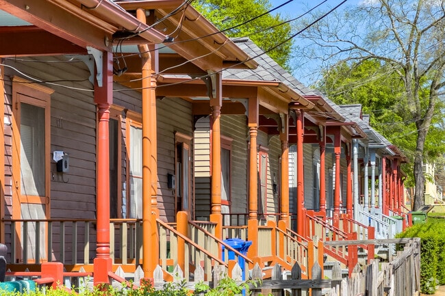 Row Homes along Auburn Ave in Sweet Auburn, located in the historic MLK Jr. area.