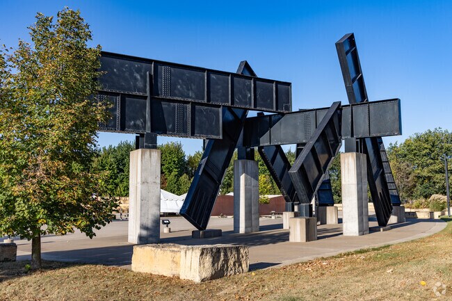 Many artistic installations lie within Riverfront Park.