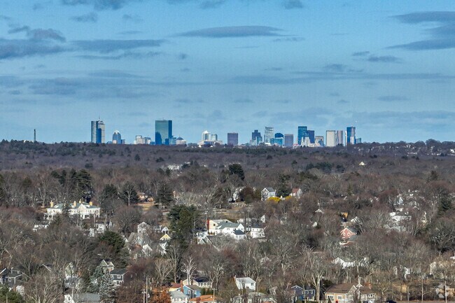 Dedham Village is 15 miles south of the city of Boston.
