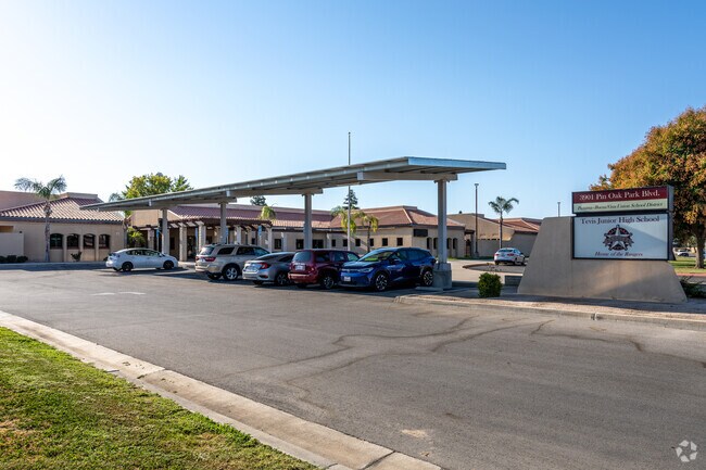 Enter Tevis Junior High School through its welcoming entrance.