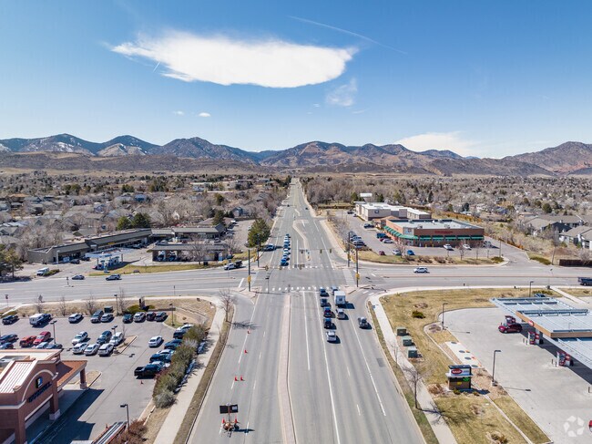 A view of a large intersection in West Belleview, Denver, CO.