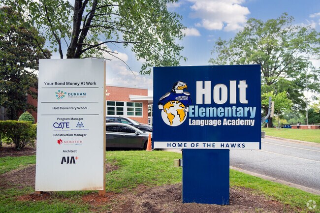 Holt Elementary is located in the Duke Homestead neighborhood.