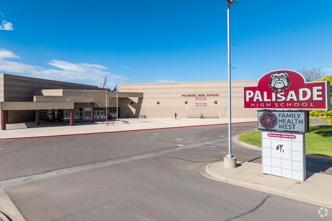 A welcoming entrance is seen at Palisade High School in Grand Junction.