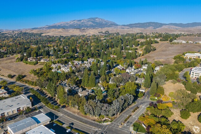 Canyon Terrace Heights townhomes are built on the hillside with views of the San Ramon Valley