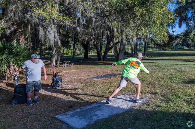 A game of disk at the Donald B. Moore preserve.