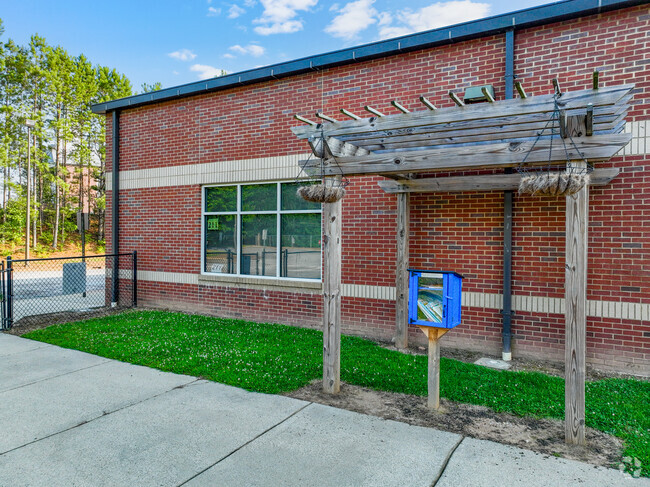 A little library can be found on the campus of Austell Elementary School.
