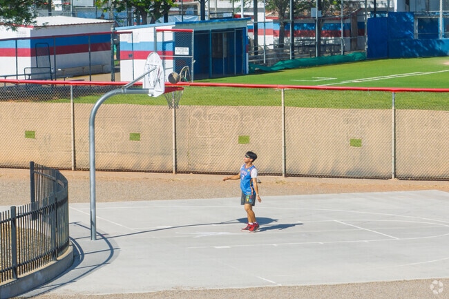 Basketball practice at Redlands Park is great fun after school in West Bluff.
