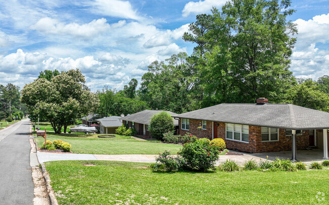 A row of homes sit hillside in the lovely Lakemont neighborhood.