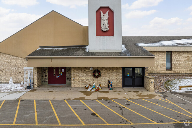 The entrance for Blessed Trinity Catholic School in Dane.