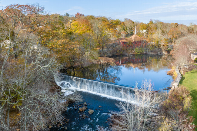 Enoy the roar of Pawtuxet River waterfall in Lippitt-Harris