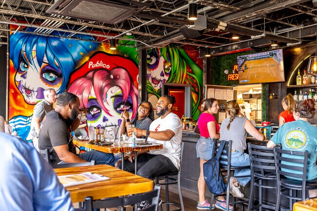 Publico at the Segra Stadium is just a short drive from Belmont with indoor and outdoor seating.