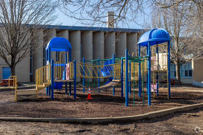 Students can enjoy a giant play structure at Dever Elementary School in Dorchester.